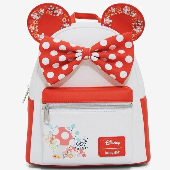 Loungefly Disney Minnie Mouse Mushroom Floral Mini Backpack NEW